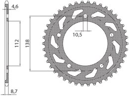 SUNSTAR ZĘBATKA TYLNA 4383 48 YAMAHA YZF R6 '99-'02 (JTR1873.48) (ŁAŃC. 532) (438348)