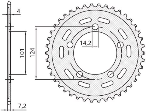 SUNSTAR ZĘBATKA TYLNA 4508 39 KTM 950/990/1190 RC8 /DUKE/ SUPERMOTO (JTR898.39) (ŁAŃC. 525) (450839JT)