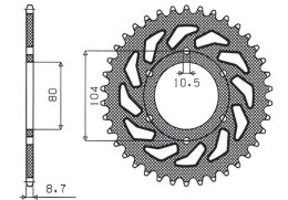 SUNSTAR ZĘBATKA TYLNA 501 33 KAWASAKI Z 750C '80-87, GPZ 1100 '81-85, GPZ 750 '83-89, GPZ 750 TURBO '82-87 (ŁAŃC. 630)