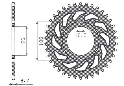 SUNSTAR ZĘBATKA TYLNA 818 42 SUZUKI GS 1000/1100, GSX 1100E (JTR818.42) (ŁAŃC. 630)