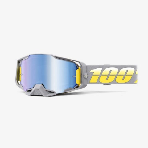 100 PROCENT GOGLE MODEL ARMEGA COMPLEX - MIRROR BLUE LENS - KOLOR SZARY/ŻÓŁTY SZYBKA NIEBIESKIE LUSTRO