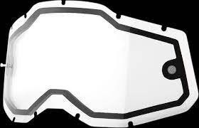 100 PROCENT RC2/AC2/ST2 REPLACEMENT LENS - CLEAR, SZYBA/SZYBKA PODWÓJNA DO GOGLI RACECRAFT 2/ ACCURI 2/ STRATA 2 KOLOR PRZEŹROCZ
