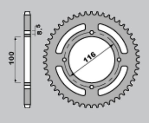 GROSSKOPF PROMOCJA ZĘBATKA TYLNA ALUMINIOWA KOLOR ZIELONY 467 52 KAWASAKI KX 80 '98-'00, KX 85 '01-'20, KX 100 '00-'21 (JTR461.5