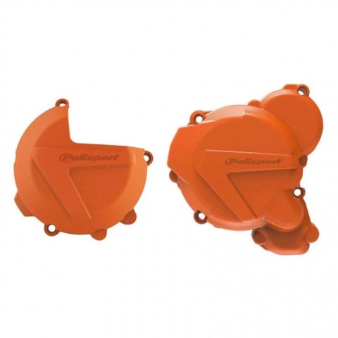 POLISPORT ZESTAW OSŁONA POKRYWY (DEKLA) ALTERNATORA ORAZ OSŁONA POKRYWY SPRZĘGŁA I OSŁONY POMPY WODY KTM EXC/XCW TPI 250/300, HU