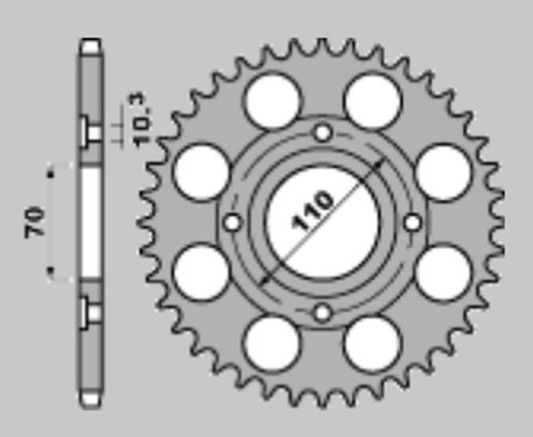 CHT ZĘBATKA TYLNA 246 41 HONDA CB 250N '78-'82 (A4140246410)
