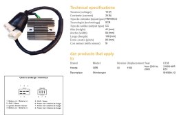 DZE REGULATOR NAPIĘCIA HONDA CBR 1100 XX '01-'03 (SH689A-12) (31600-MAT-D51) (ESR685)