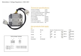 DZE REGULATOR NAPIĘCIA HONDA NTV650 '88-91 12V 35A (SH538C-12) (31600-MN8-008) (31600-MN8-028) (ESR252)