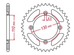 GROSSKOPF PROMOCJA ZĘBATKA TYLNA ALUMINIOWA T7075 (ERGAL) KOLOR CZARNY 249 56 HONDA CR 80/85 '96-'07 (JTR217.56) (ŁAŃC. 428)