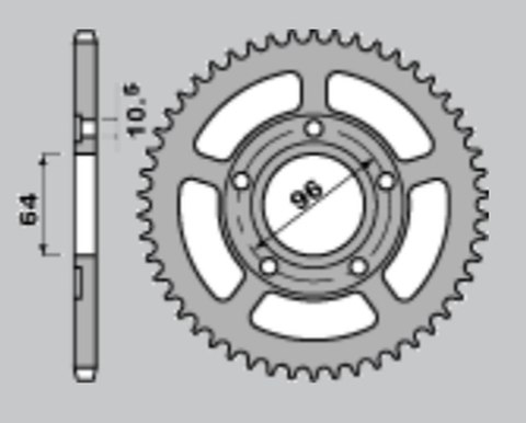 JR ZĘBATKA TYLNA 242 53 HONDA XL125R '82-'87 (PRO LINK) (JTR242.53)