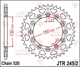 JT ZĘBATKA TYLNA 245 41 HONDA XL 600 LM '85-'88 (24541JT) (ŁAŃC. 520)
