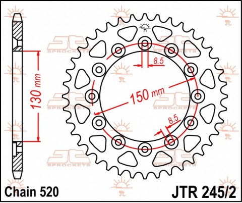 JT ZĘBATKA TYLNA 245 41 HONDA XL 600 LM '85-'88 (24541JT) (ŁAŃC. 520)