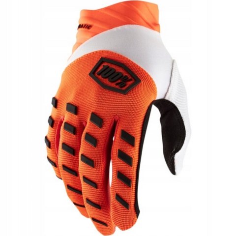 100 PROCENT RĘKAWICE CROSS/ENDURO MODEL AIRMATIC FLUO ORANGE KOLOR POMARAŃCZOWY FLUO/BIAŁY/CZARNY ROZMIAR L