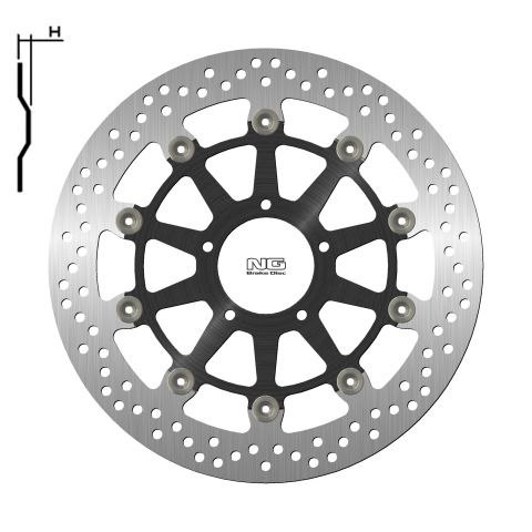 NG TARCZA HAMULCOWA PRZÓD DUCATI 848 '08-13, PANIGALE 959 '18-19, S4R 996 '07-09 (320X72X5MM) (5X8,5MM) PŁYWAJĄCA (ŚRODEK ALUMIN