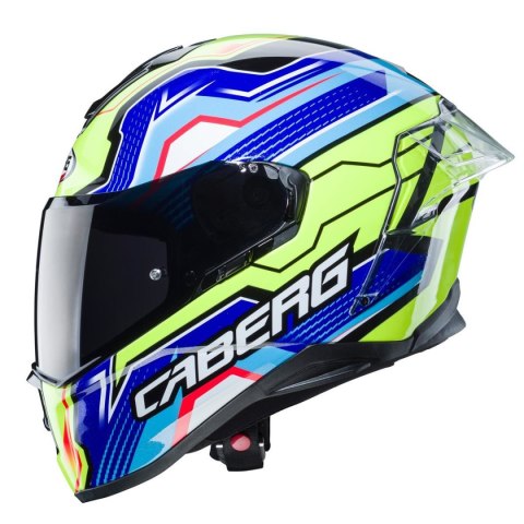 CABERG WYPRZEDAŻ KASK INTEGRALNY Z BLENDĄ MODEL DRIFT EVO LB29 (PINLOCK) KOLOR CZARNY/NIEBIESKI/ŻÓŁTY FLUO ROZMIAR XXL (PINLOCK 