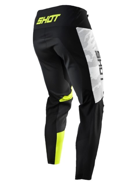 SHOT RACING WYPRZEDAŻ SPODNIE MOTO CONTACT CAMO NEON KOLOR CZARNY/BIAŁY/ŻÓŁTY ROZMIAR 30