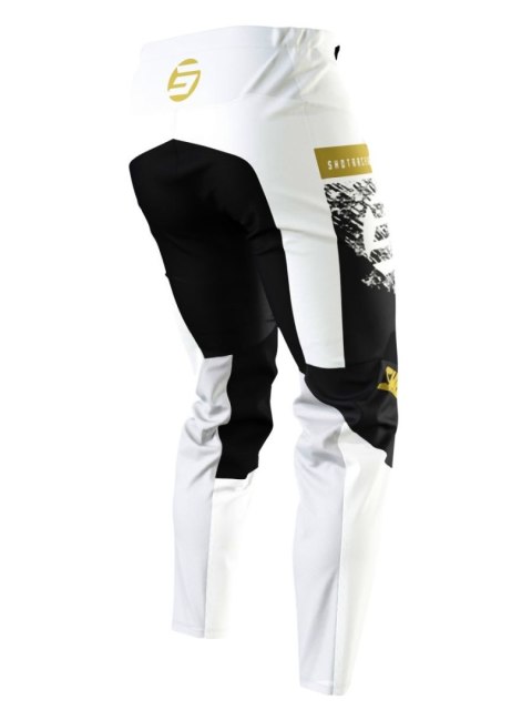 SHOT RACING WYPRZEDAŻ SPODNIE MOTO DEVO ROLL GOLD KOLOR BIAŁY/ZŁOTY/CZARNY ROZMIAR 28