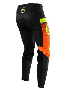 SHOT RACING WYPRZEDAŻ SPODNIE MOTO DZIECIĘCE/JUNIOR DEVO KID ROLL ORANGE KOLOR CZARNY/POMARAŃCZOWY/ŻÓŁTY ROZMIAR 4/5