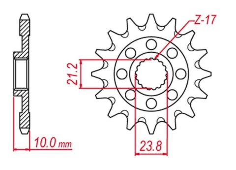 GROSSKOPF PROMOCJA ZĘBATKA PRZEDNIA 2260 13 (2160 13) SUZUKI RMZ 450 '13-'20 (JTF1443.13)