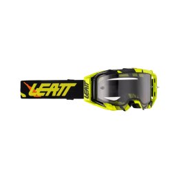LEATT GOGLE VELOCITY 5.5 GOGGLE TIGER LIGHT GREY 58% - KOLOR ŻÓŁTY FLUO/CZARNY SZYBKA DYMIONE LUSTRO SZARA