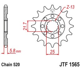 JT ZĘBATKA PRZEDNIA 2141 12 KAWASAKI KXF 450 '06-20' KLX 450 '08-20' (214112JT) (ŁAŃC. 520)