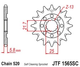 JT ZĘBATKA PRZEDNIA 2141 14 KAWASAKI KXF 450 '06-20' KLX 450 '08-20' SAMOCZYSZCZĄCA (214114JT) (ŁAŃC. 520)