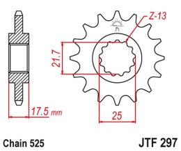 JT ZĘBATKA PRZEDNIA 2041 14 HONDA CB 500 '94-'03, CBF 500 '04-'08 (204114JT) (ŁAŃC. 525) (-1)