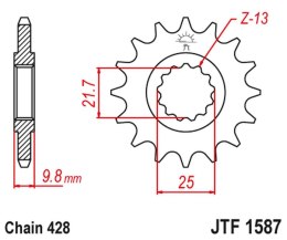JT ZĘBATKA PRZEDNIA 2049 20 YAMAHA FZR 400 '88-95', SR 400 '88-17' SR 500 '91-00' (204920JT) (ŁAŃC. 428)