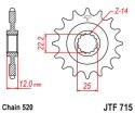 JT ZĘBATKA PRZEDNIA 2102 13 GAS GAS EC 125/200/250/300/400/450/515 '00-18' (210213JT) (ŁAŃC.520)