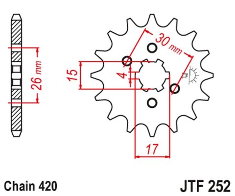 JT ZĘBATKA PRZEDNIA 261 16 HONDA MBX/MTX 50 (26116JT) (ŁAŃC. 420)