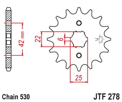 JT ZĘBATKA PRZEDNIA 278 17 HONDA CB 400N '79-'80 (27817JT) (ŁAŃC. 530)