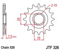 JT ZĘBATKA PRZEDNIA 340 14 HONDA CR 125 '87-'03 (34014JT) (ŁAŃC. 520)