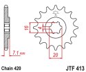 JT ZĘBATKA PRZEDNIA 413 11 SUZUKI RMX 50, TS 50 (41311JT) (ŁAŃC. 420)