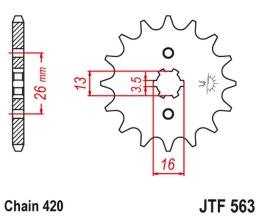 JT ZĘBATKA PRZEDNIA 415 17 SUZUKI TS 50, YAMAHA DT 50MX (41517JT) (ŁAŃC. 420)