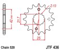 JT ZĘBATKA PRZEDNIA 438 15 SUZUKI GSX 400 F '81-'86, RG 250 GAMMA '83-'88 (43815JT) (ŁAŃC. 520) - MOŻE ZASTĄPIĆ JTF565.15 NA ZAM