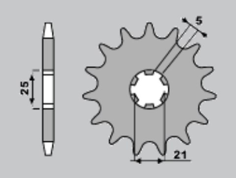 JR ZĘBATKA PRZEDNIA 569 16 YAMAHA XV 250 '89-'94, XVS 250 '08-'17, XV 250`89-15 (+2) (JTF569.16) (ŁAŃC. 520) (56916JT)