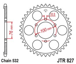 JT ZĘBATKA TYLNA 806 52 SUZUKI GSX 1100F '88-96 (80652JT) (ŁAŃC. 532)