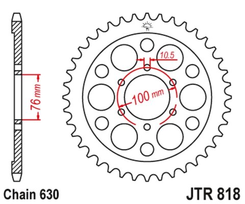 JT ZĘBATKA TYLNA 818 41 SUZUKI GS 750 '77-83, GSX 750 '79-82 (81841JT) (ŁAŃC. 630)