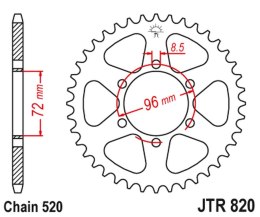 JT ZĘBATKA TYLNA 829 42 SUZUKI DR 250 '82-87, SP 250 '82-85, DR 370 '78-79, SP 370 '77-82 (82942JT) (ŁANC. 520)