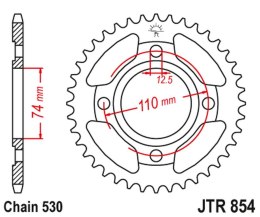 JT ZĘBATKA TYLNA 854 41 YAMAHA XS 250 '80-82, XS 500 '78-80 (85441JT) (ŁAŃC. 530)