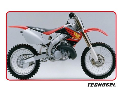 TECNOSEL (BLACKBIRD) KOMPLET NAKLEJEK (OKLEIN) + POKROWIEC/POSZYCIE NA SIEDZENIE HONDA CR 125 '98-'99, CR 250 '97-'99 REPLICA OE