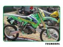 TECNOSEL (BLACKBIRD) KOMPLET NAKLEJEK (OKLEIN) + POKROWIEC/POSZYCIE NA SIEDZENIE KAWASAKI KX 125/250 '94-'98, REPLICA TEAM KAWAS