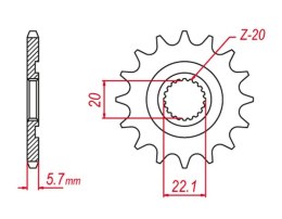 GROSSKOPF PROMOCJA ZĘBATKA PRZEDNIA 2103 11 GAS GAS EC 250/300/450F `11-15, YAMAHA YZ 125, WR 250, YZ250F `01-'21 (E250-13 (-2) 