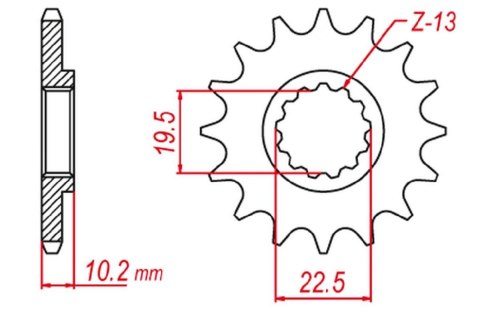GROSSKOPF PROMOCJA ZĘBATKA PRZEDNIA 435 17 SUZUKI RM 250 '87-'12 (+4), DR 250 '90-'93 (+3), DR 350 '90-'99, DR-Z 400 '00-'20 (+2