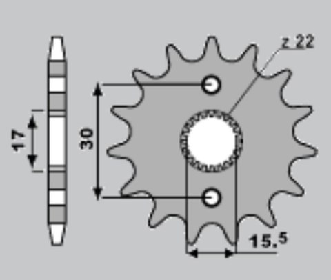 GROSSKOPF WYPRZEDAŻ ZĘBATKA PRZEDNIA 332 12 HONDA CR 80/85 '87-'07 (JTF1256.12)