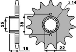PBR ZĘBATKA PRZEDNIA 490 13 18NC DUCATI MONSTER 600/750/900 (JTF736.13) (ŁAŃC. 520)