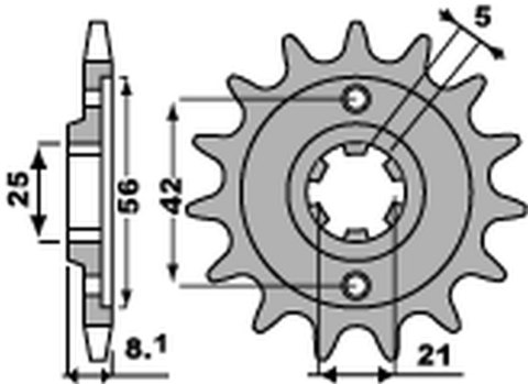 PBR ZĘBATKA PRZEDNIA 581 13 18NC YAMAHA TT 350 '86-'99 (JTF575.13) (ŁAŃC. 520) (STD.-1)