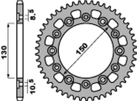 PBR ZĘBATKA TYLNA 4309 42 C45 HONDA XL600/XL500/NX650/XR600/FX650 (JTR245/3.42) (ŁAŃC. 520)