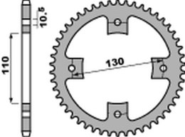PBR ZĘBATKA TYLNA 4355 50 C45 HONDA TRX 90 '93-'19, TRX 125 '85-'88 (JTR1355.50) (ŁAŃC.428) (STD.)