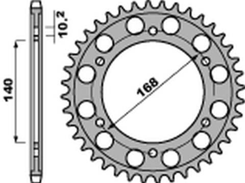 PBR ZĘBATKA TYLNA 4613 47 C45 BMW F 650GS '09-'11, F 800GS/R '09-'20, F 700GS '13-'18 (OTWÓR NA ŚRUBĘ 10,5MM) (JTR3.47) (ŁAŃC. 5