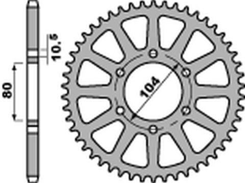 PBR ZĘBATKA TYLNA 478 48 C45 KAWASAKI Z 1000/SX '03-'20, ZX-10R/RR '04-'20, ZX-6R '98-'20, ER-6N '06-'17, VERSYS 650 '07-'20 (JT